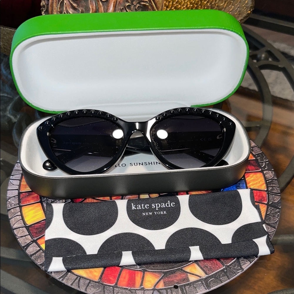 Kate Spade Women’s Black Sunglasses with Stud Accents